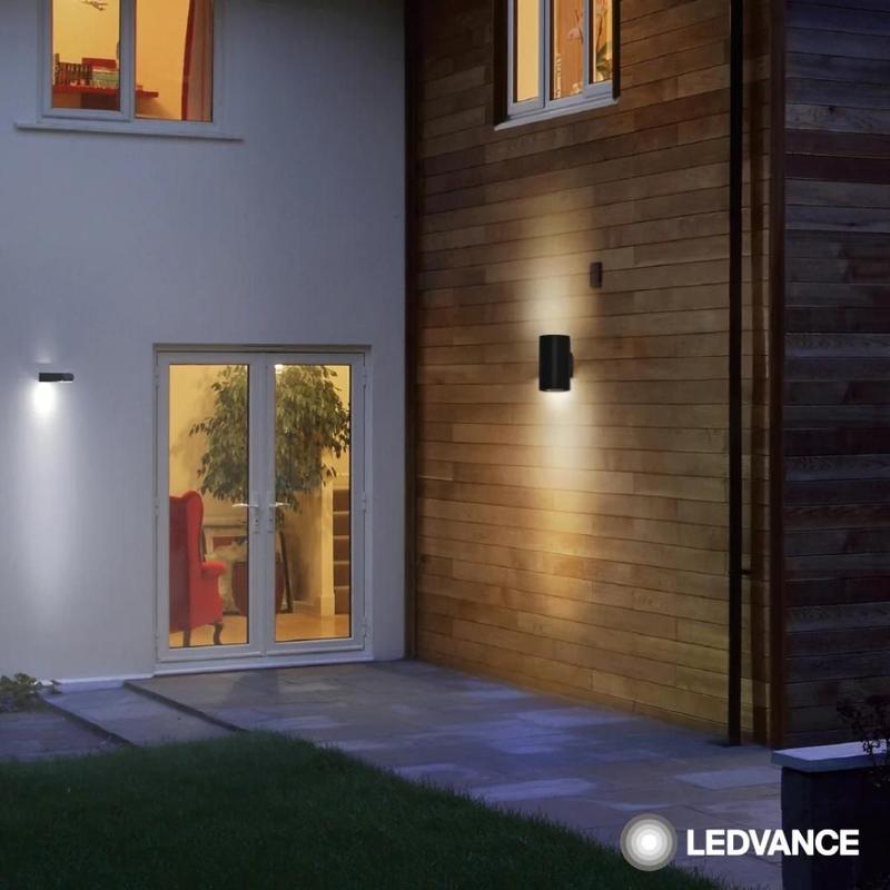 2 Luminárias Led Aplique Dual Cylinder Preta 2X11w Ledvance